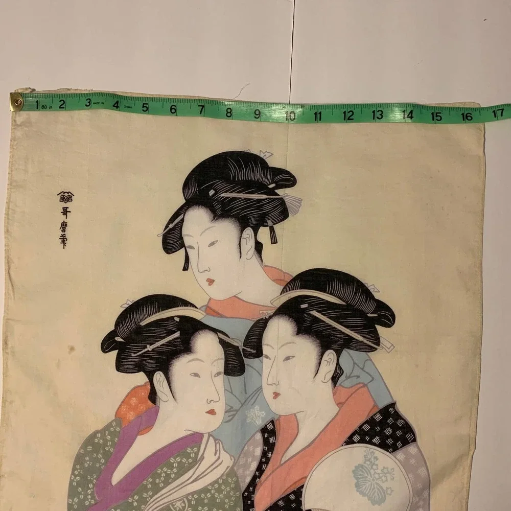 Kitagawa Utamaro Vintage Three‎ Ladies of the Present Day Silk Scarf